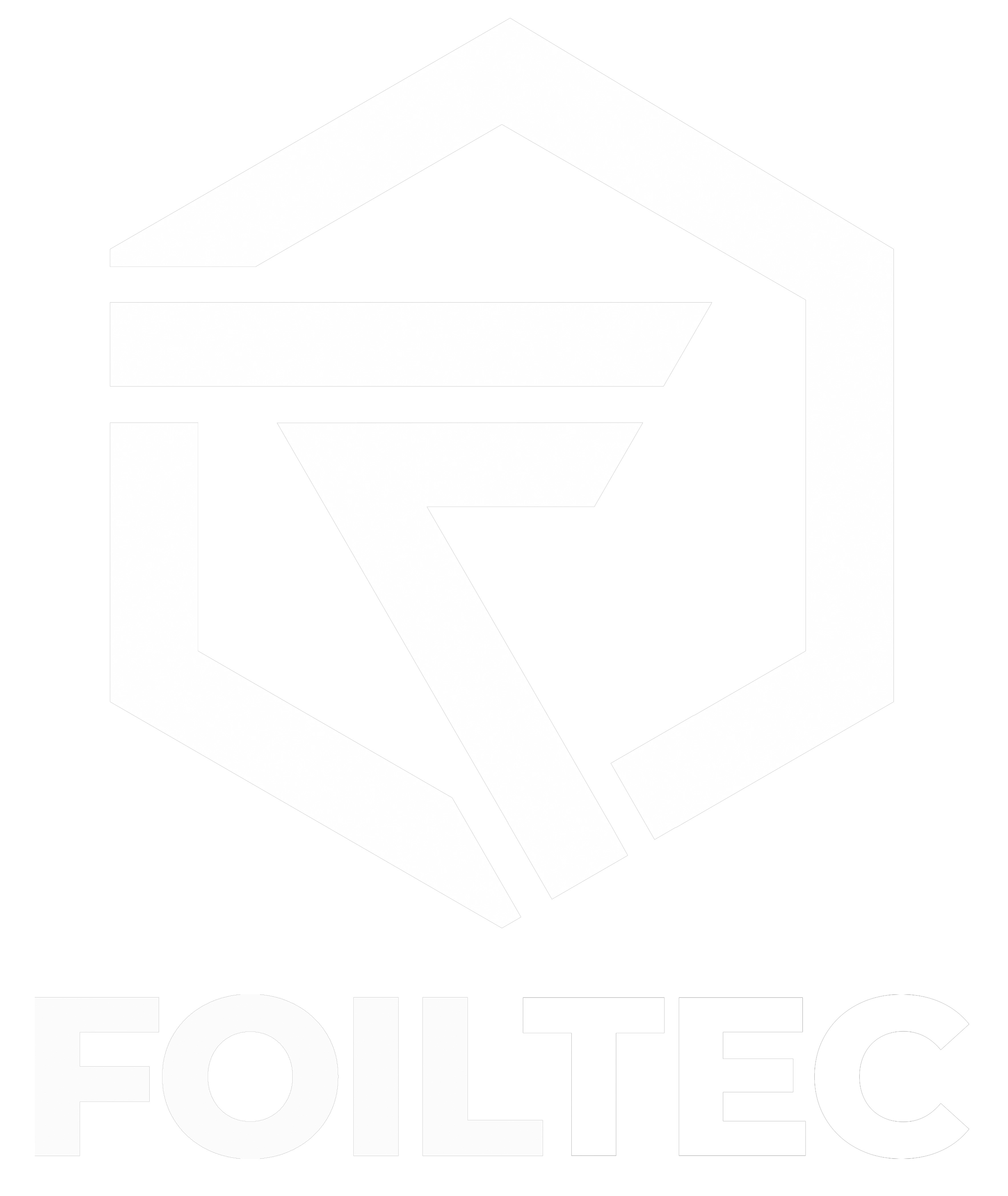 Foil Tec Logo in white with transparent background