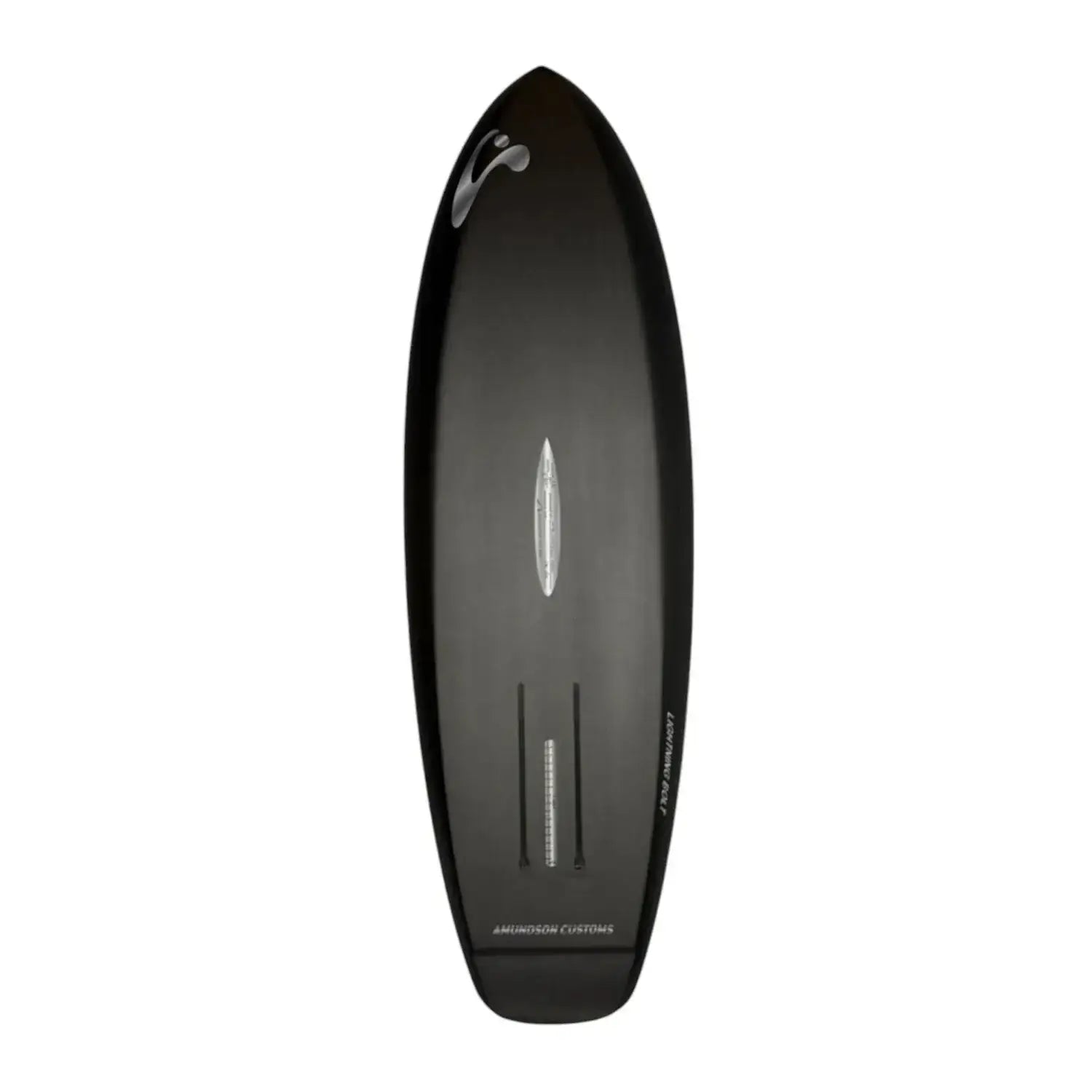 Lightning Bolt Prone 5’2 bottom view – Amundson Customs foilboard