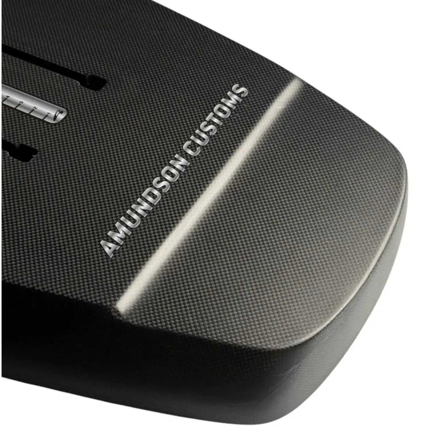 Tail detail on Lightning Bolt Prone foilboard – Amundson Customs