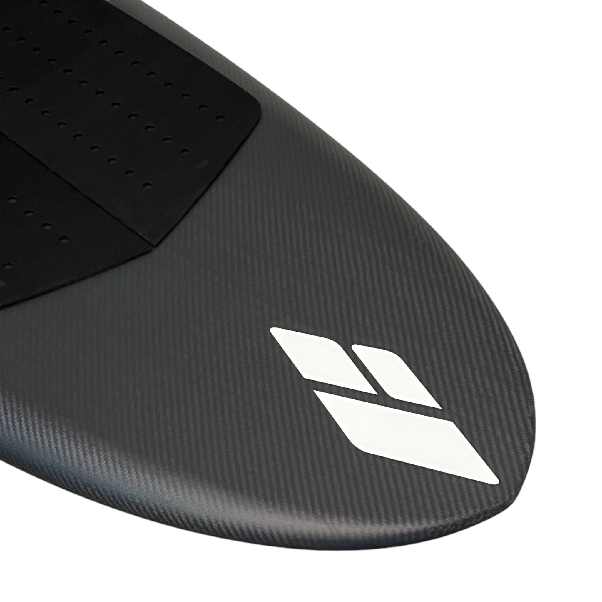 Tail detail of Frequent Flyer 4'8" x 21 1/4" x 3" prone foilboard by Amos Shapes