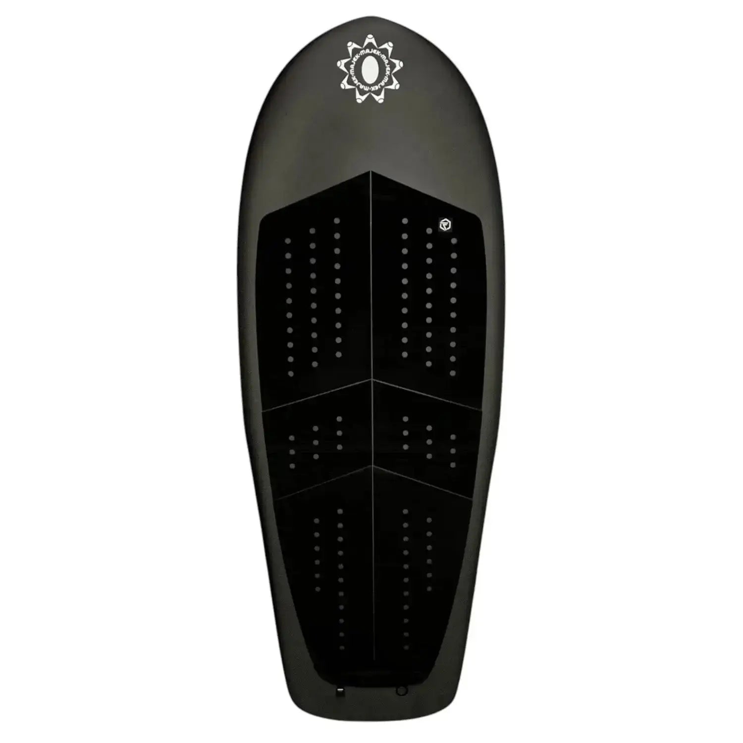 Deck view of Majek Cadabra prone carbon foilboard by Glenn Pang