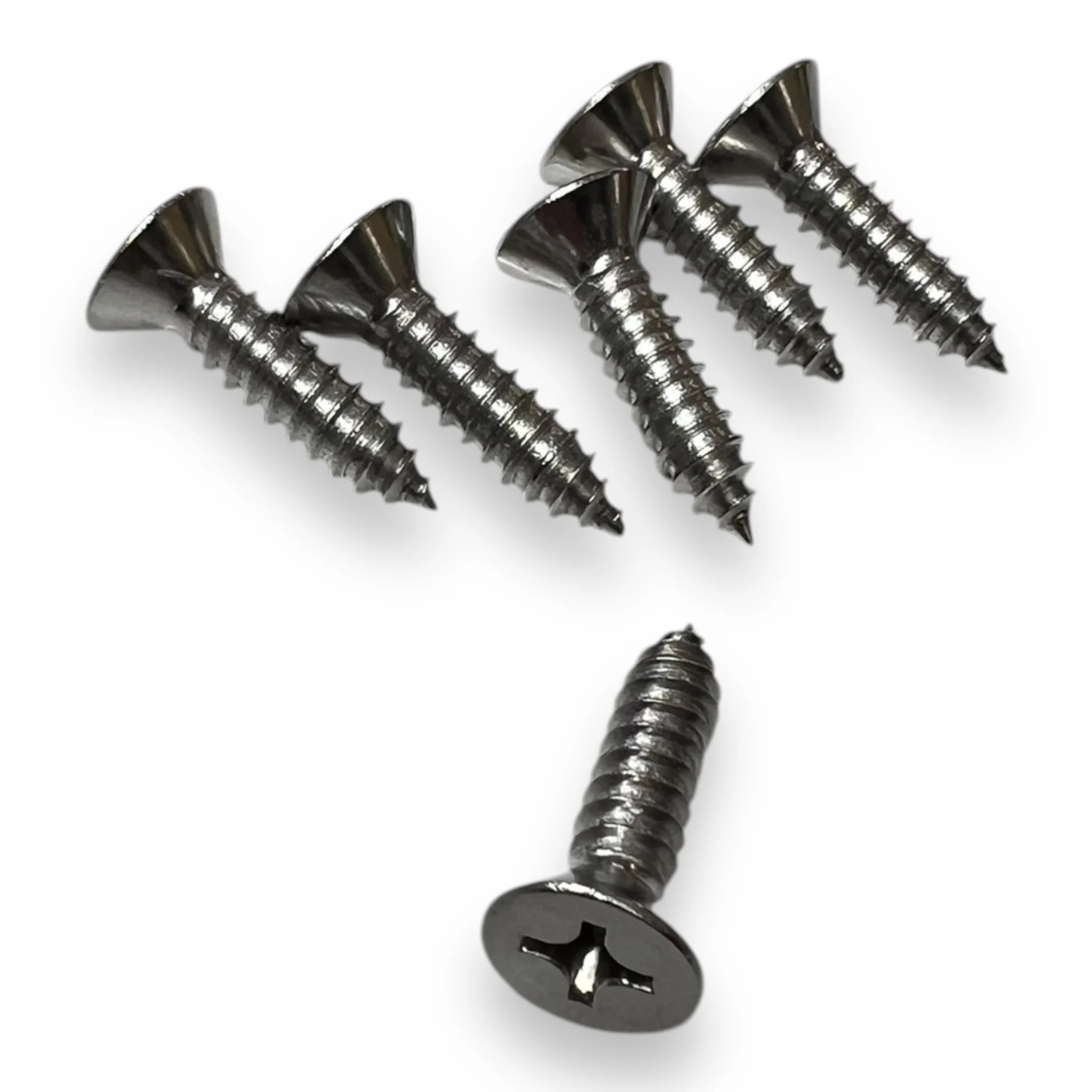Foil Tec 1 inch stainless steel self tapping foot strap screws replacement set