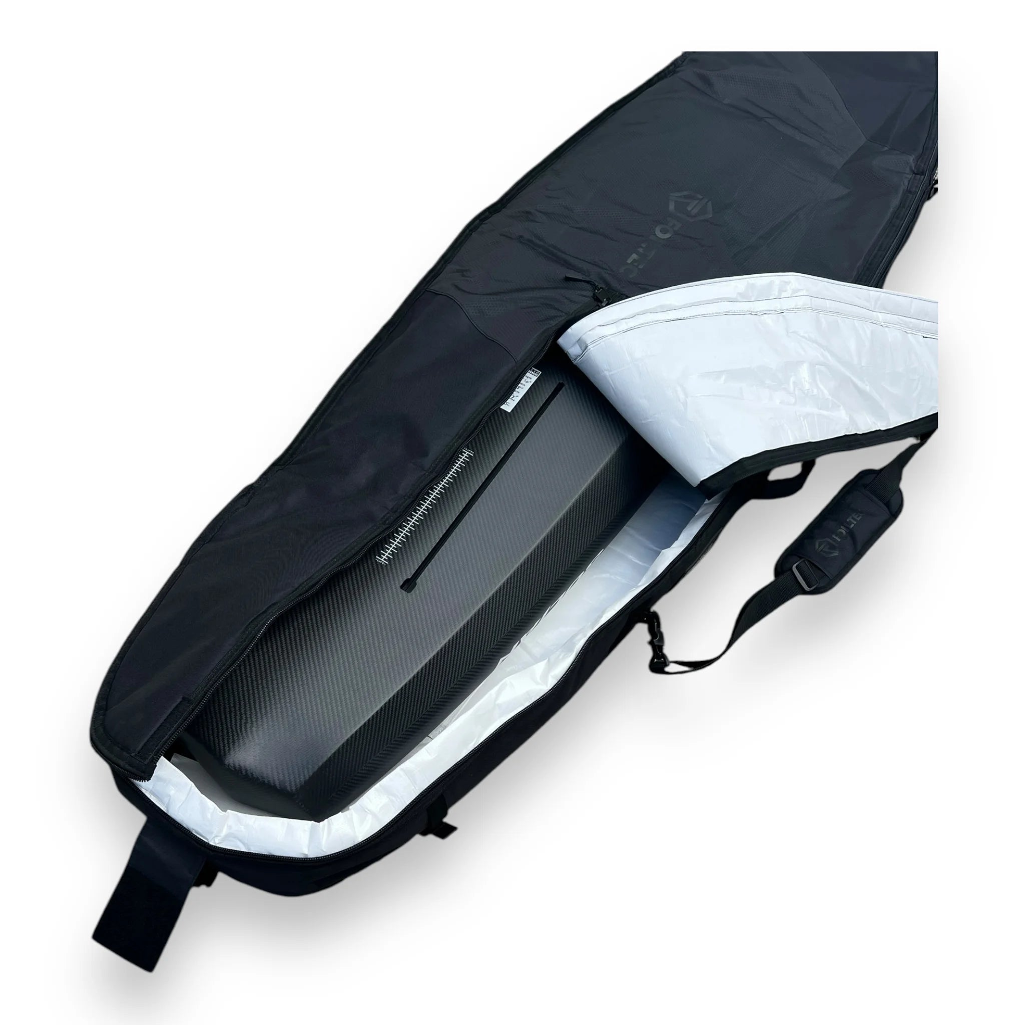 Mid-length foilboard bag 6'6" part open view