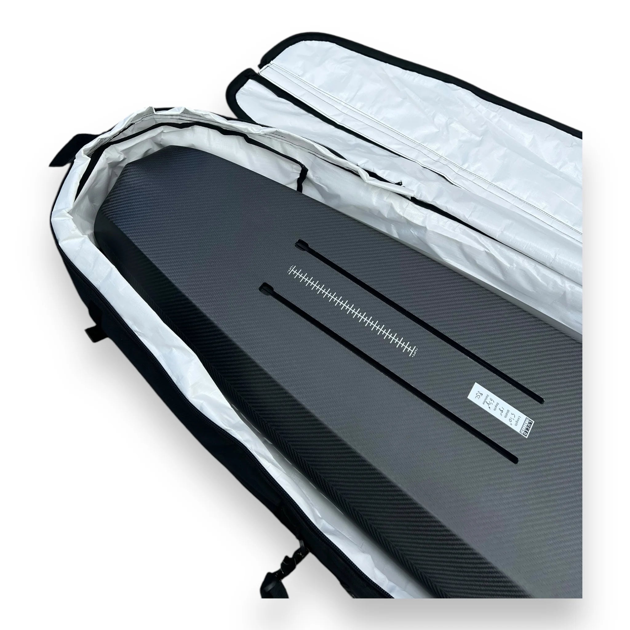 Mid-length foilboard bag 6'6" interior view