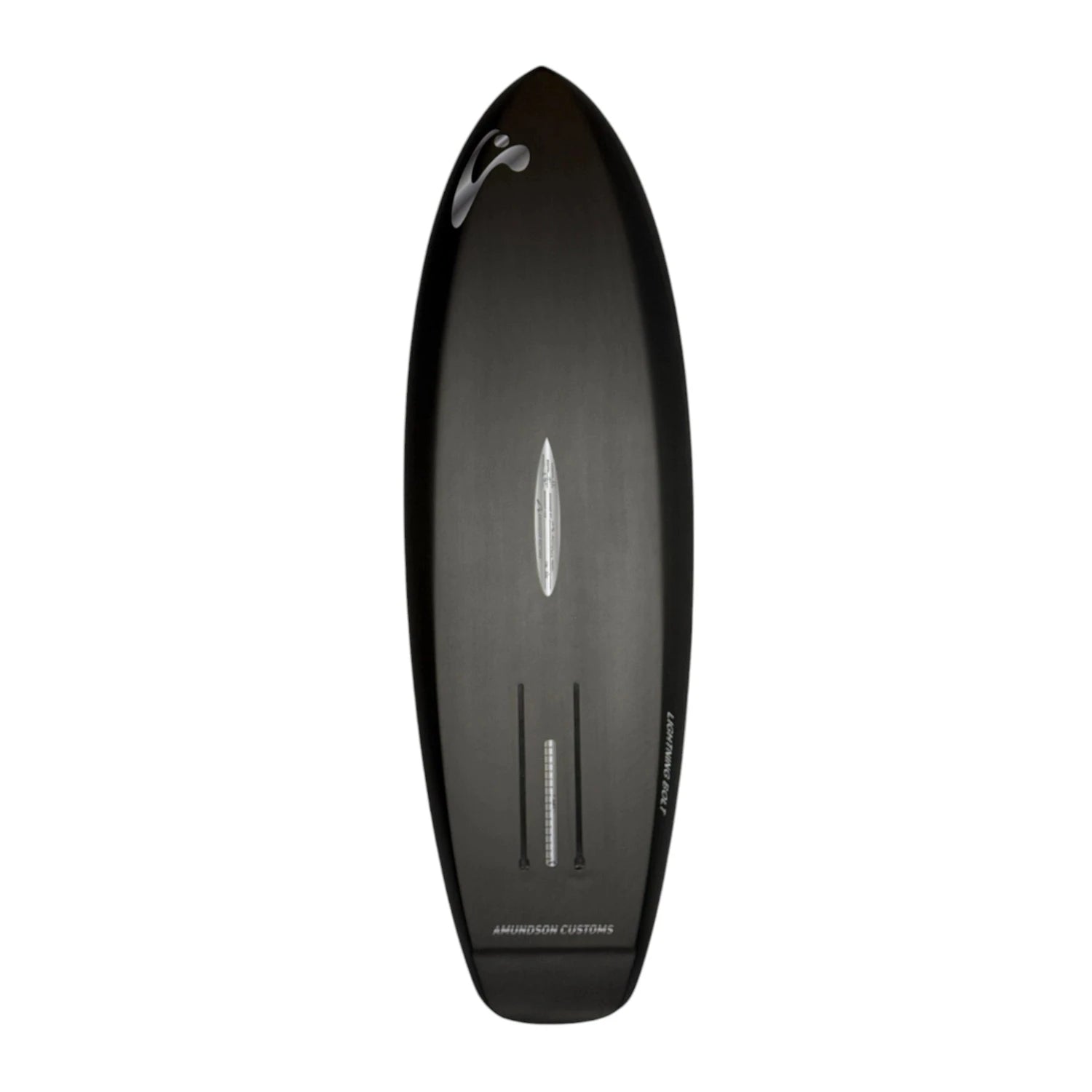 Lightning Bolt Prone 5’2 bottom view – Amundson Customs foilboard