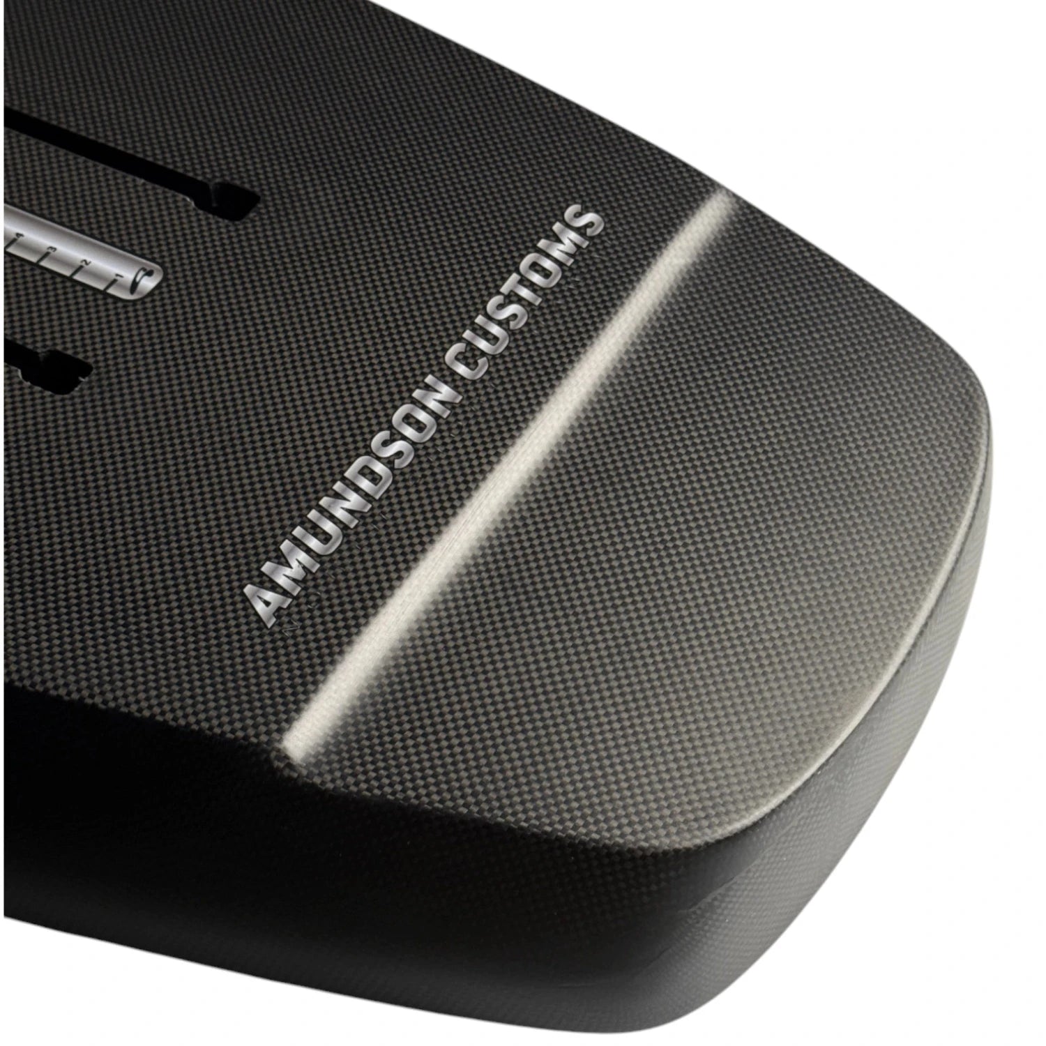 Tail detail on Lightning Bolt Prone foilboard – Amundson Customs