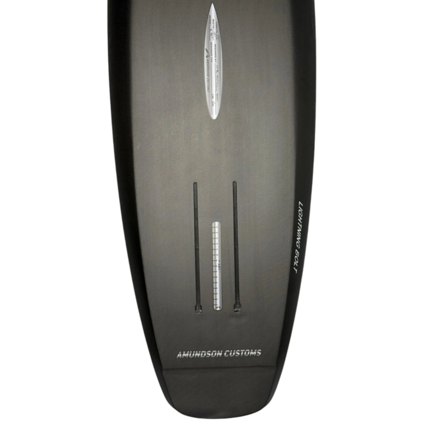 Track detail on Lightning Bolt Prone foilboard – Amundson Customs